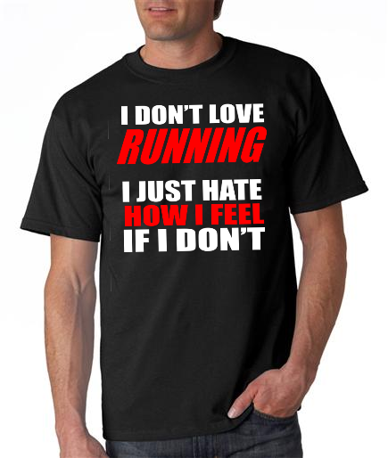 Running - I Don't Love Running - Mens Black Short Sleeve Shirt